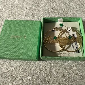 Piper K. Lucky Hoop Earrings -NRFB
